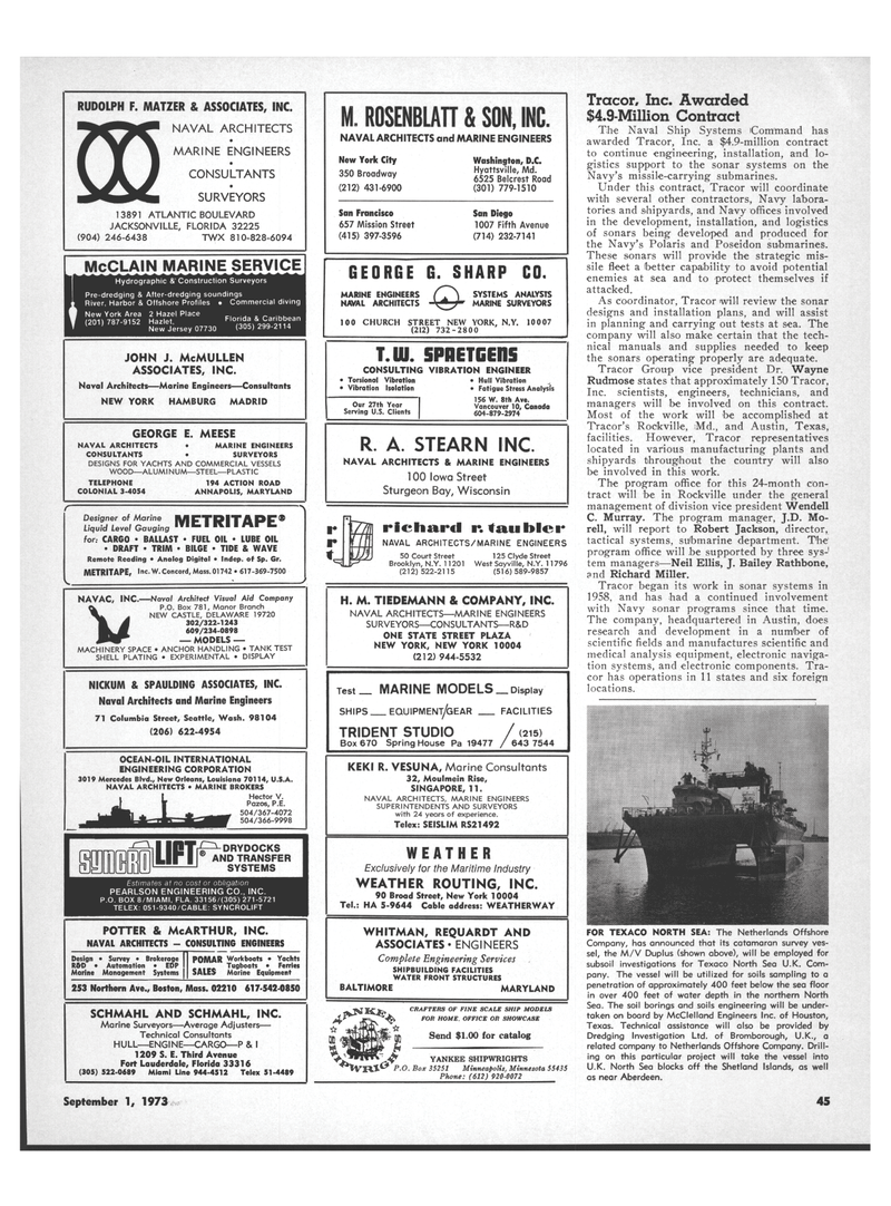 Maritime Reporter Magazine, page 41,  Sep 1973