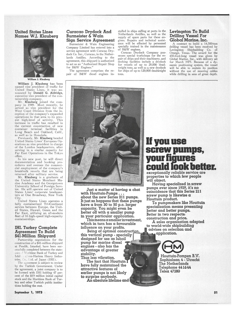 Maritime Reporter Magazine, page 47,  Sep 1973