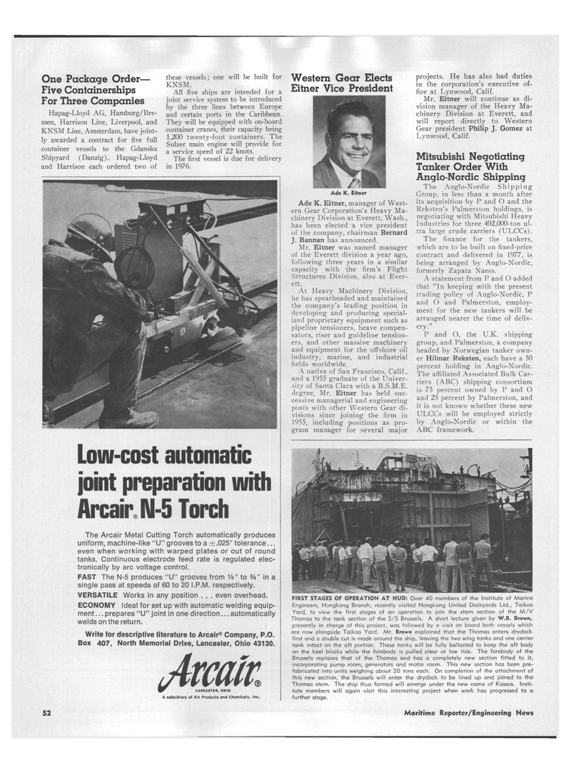 Maritime Reporter Magazine, page 48,  Sep 1973