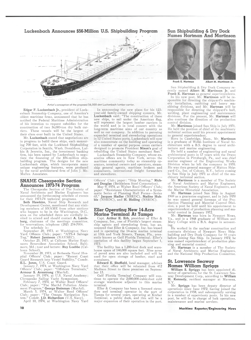 Maritime Reporter Magazine, page 8,  Sep 15, 1973