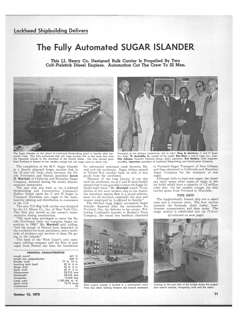 Maritime Reporter Magazine, page 9,  Oct 15, 1973