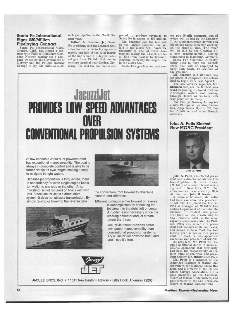Maritime Reporter Magazine, page 38,  Oct 15, 1973