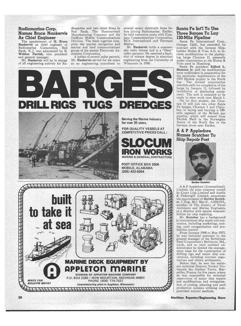 Maritime Reporter Magazine, page 40,  Oct 15, 1973