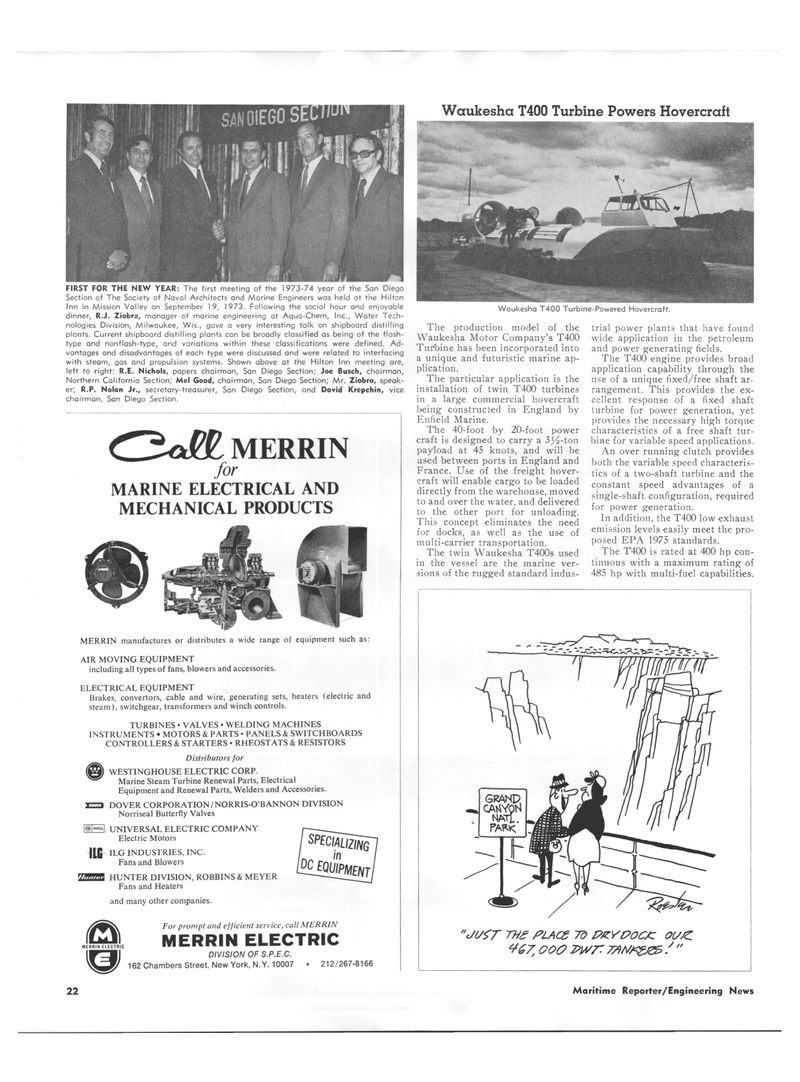 Maritime Reporter Magazine, page 18,  Nov 1973