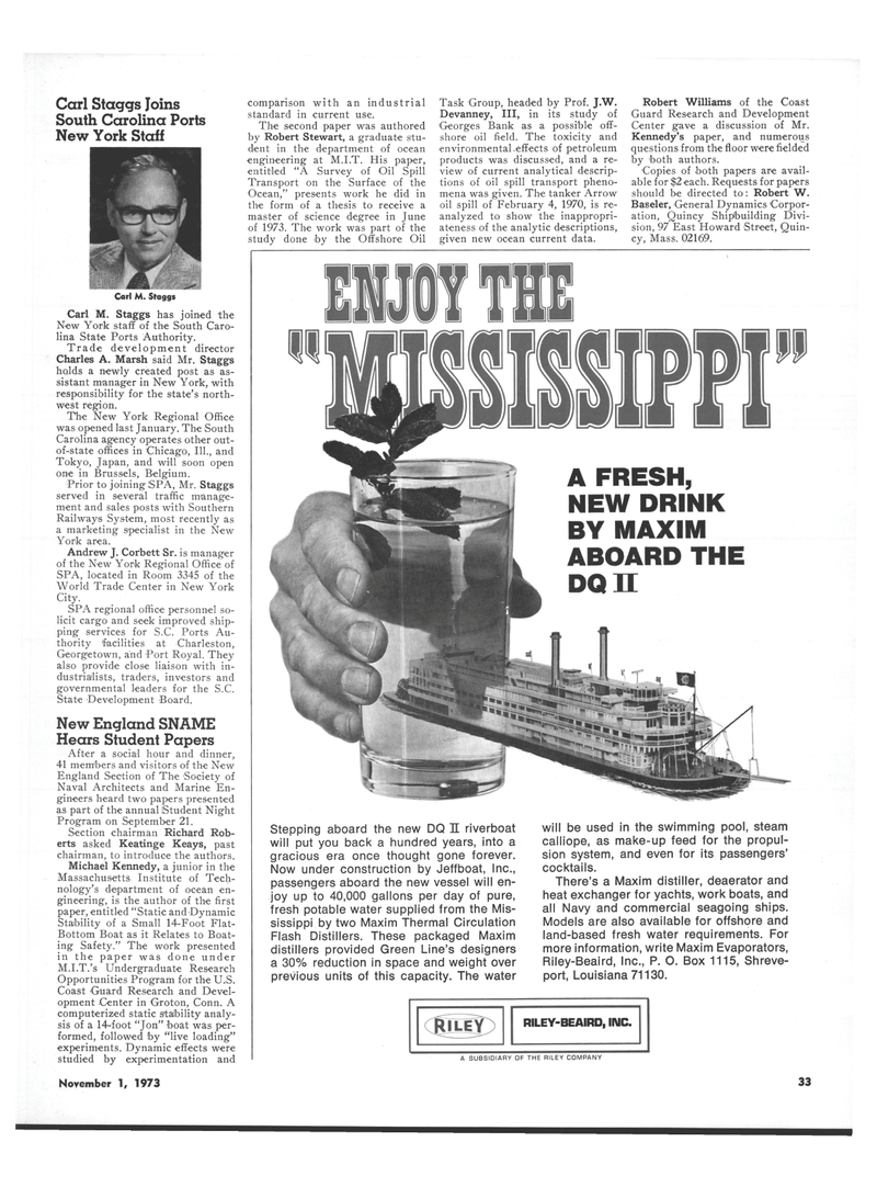Maritime Reporter Magazine, page 27,  Nov 1973