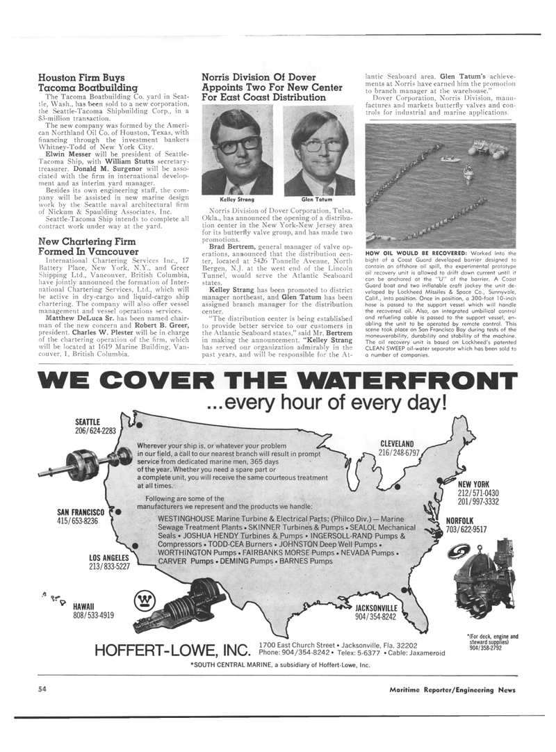 Maritime Reporter Magazine, page 48,  Nov 1973