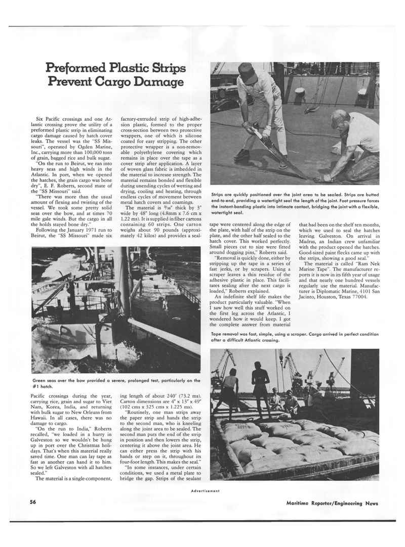 Maritime Reporter Magazine, page 50,  Nov 1973
