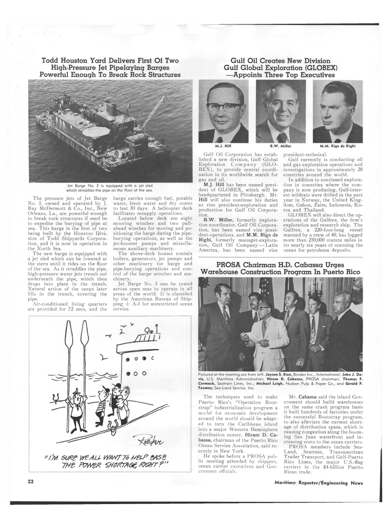Maritime Reporter Magazine, page 16,  Nov 15, 1973