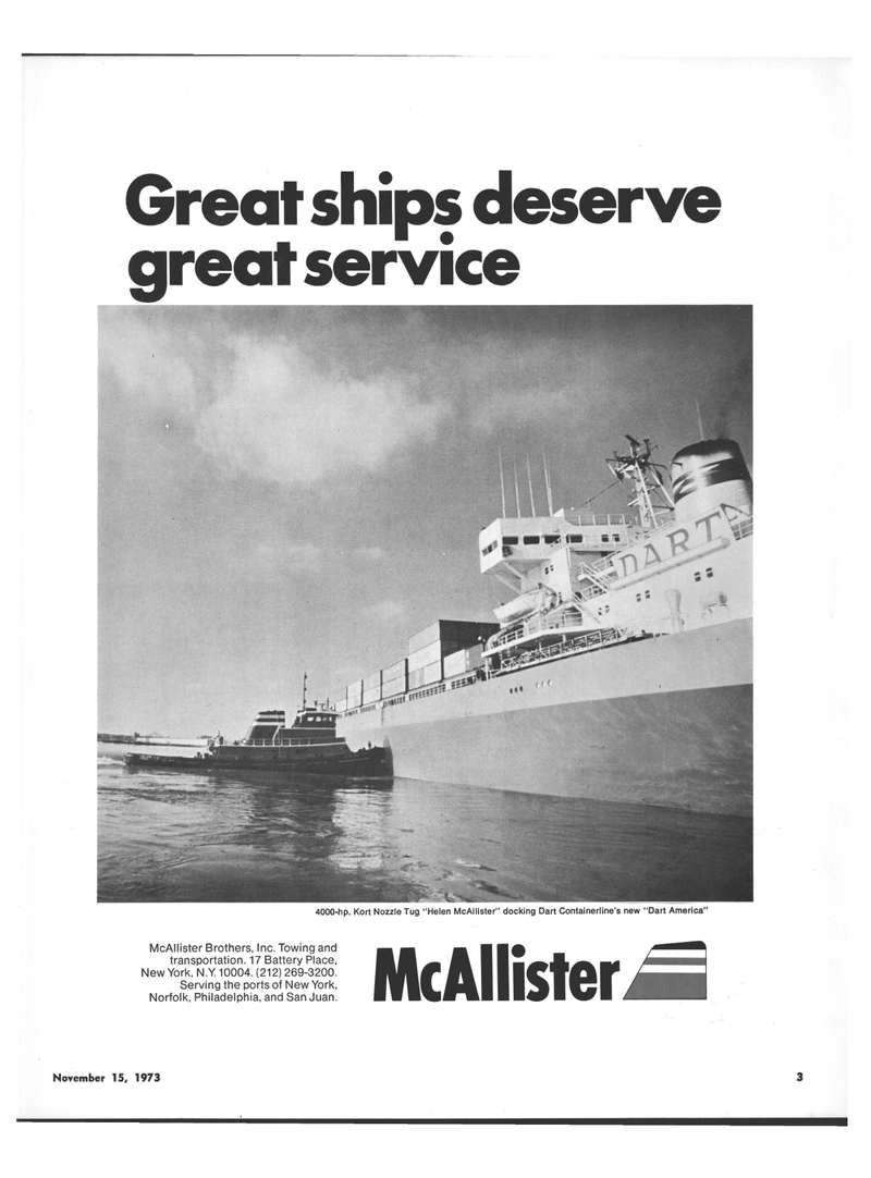 Maritime Reporter Magazine, page 1,  Nov 15, 1973