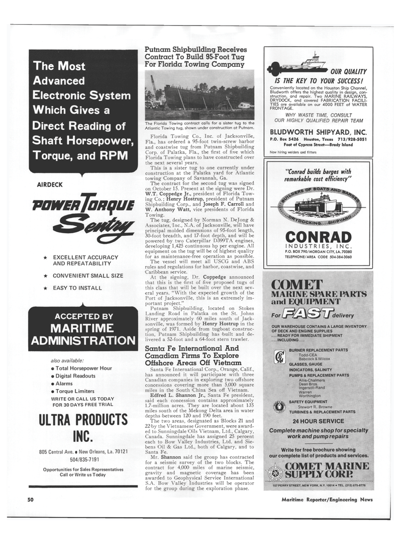 Maritime Reporter Magazine, page 44,  Nov 15, 1973
