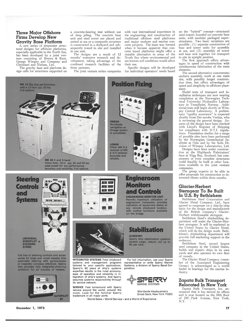 Maritime Reporter Magazine, page 13,  Dec 1973
