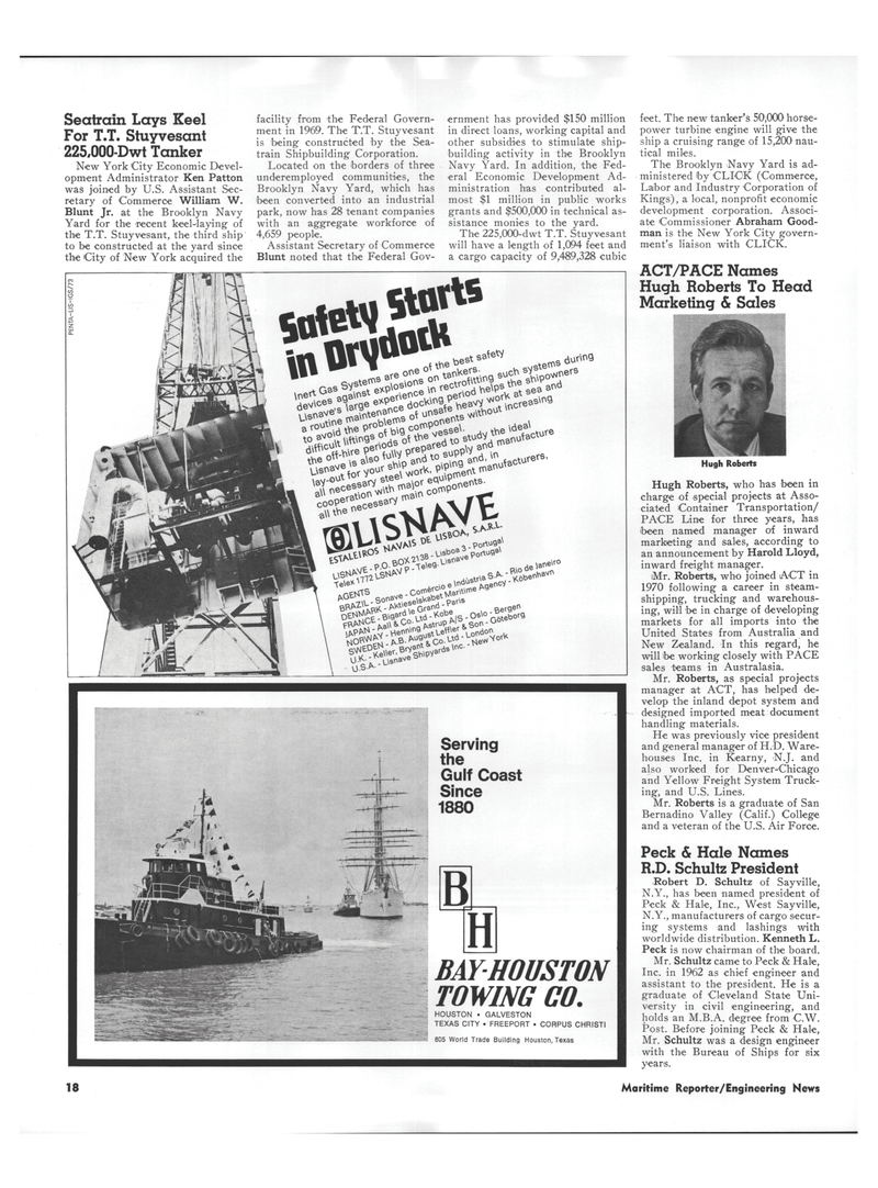 Maritime Reporter Magazine, page 14,  Dec 1973