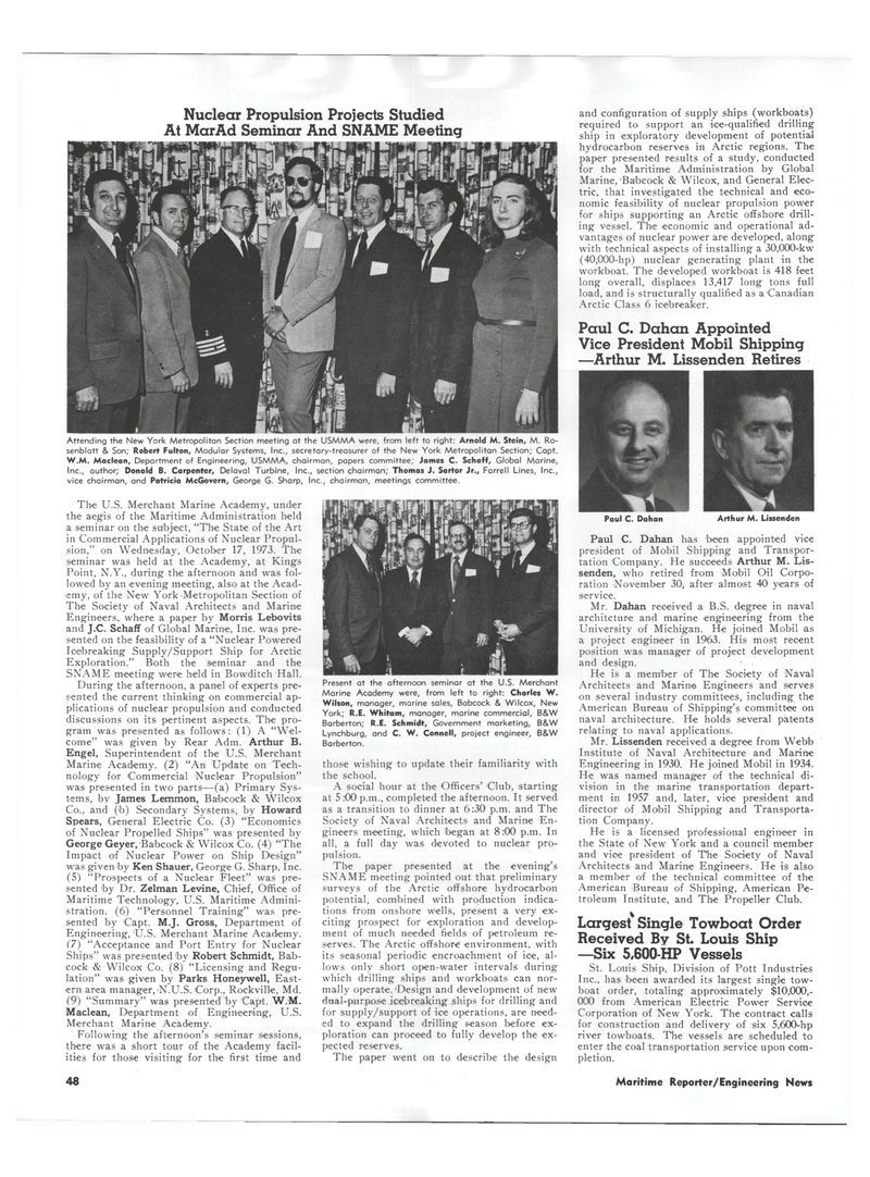 Maritime Reporter Magazine, page 44,  Dec 1973