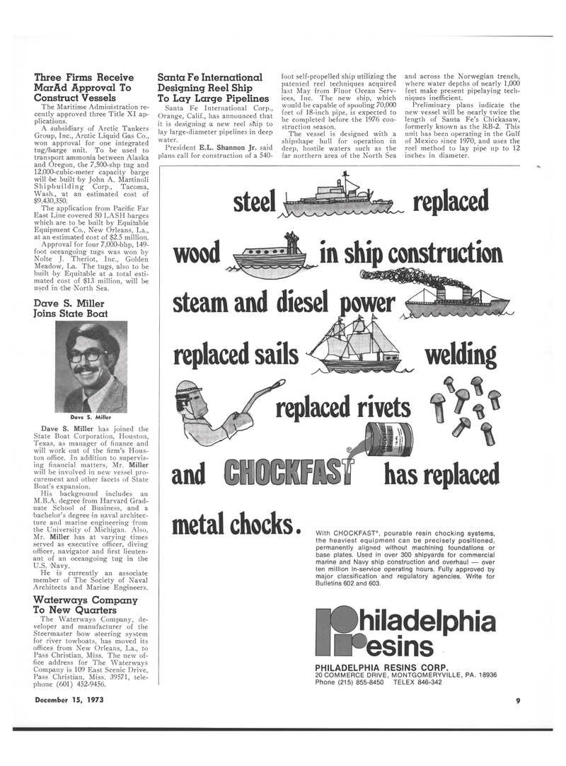 Maritime Reporter Magazine, page 7,  Dec 15, 1973