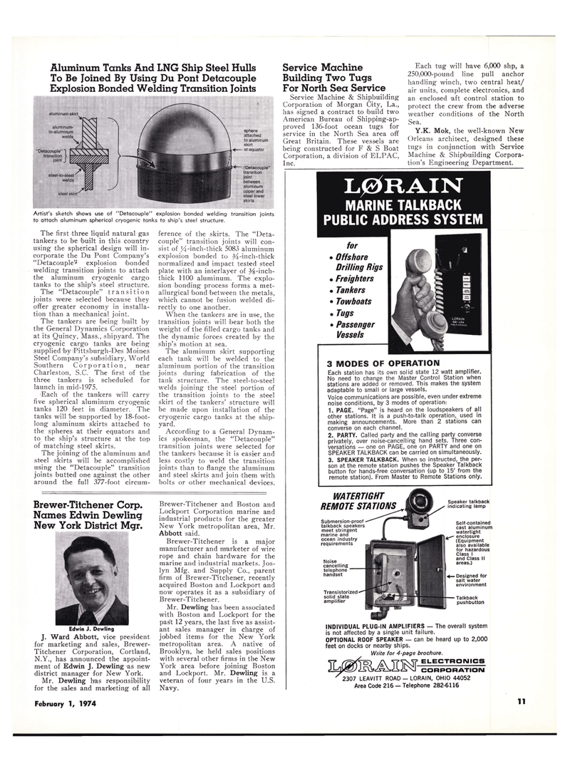 Maritime Reporter Magazine, page 8,  Feb 1974