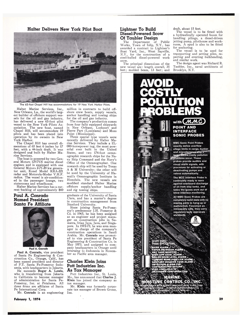 Maritime Reporter Magazine, page 26,  Feb 1974