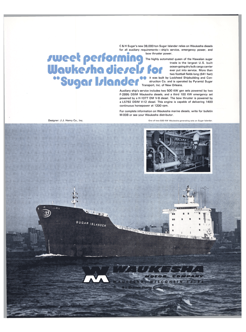 Maritime Reporter Magazine, page 32,  Feb 1974