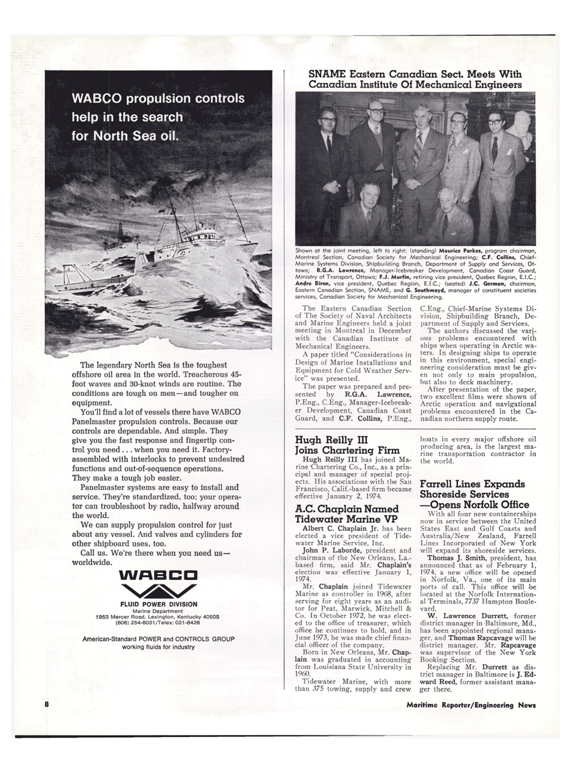 Maritime Reporter Magazine, page 6,  Feb 1974