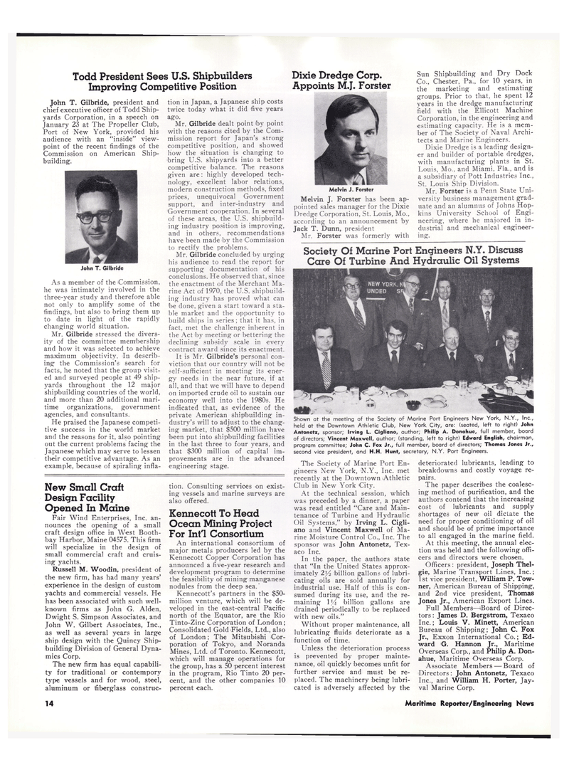 Maritime Reporter Magazine, page 12,  Feb 15, 1974