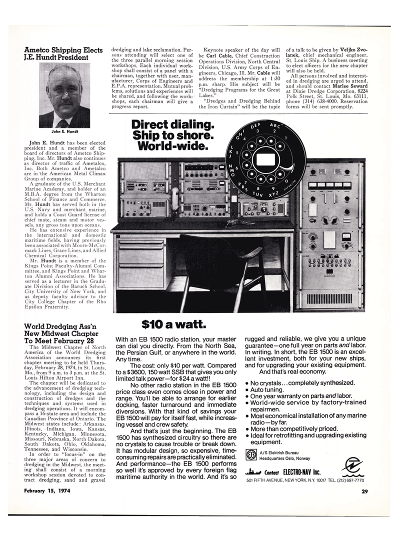 Maritime Reporter Magazine, page 3rd Cover,  Feb 15, 1974