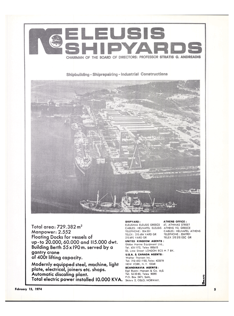 Maritime Reporter Magazine, page 3,  Feb 15, 1974
