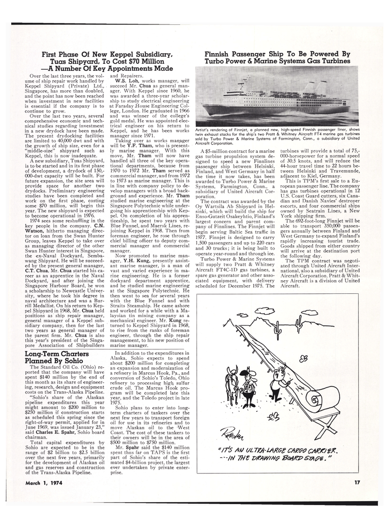 Maritime Reporter Magazine, page 13,  Mar 1974