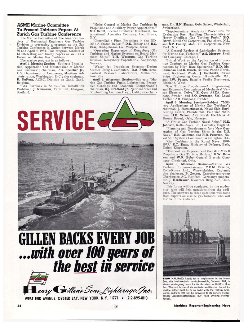 Maritime Reporter Magazine, page 30,  Mar 1974