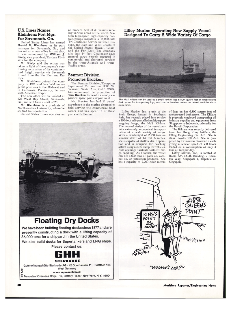 Maritime Reporter Magazine, page 34,  Mar 1974