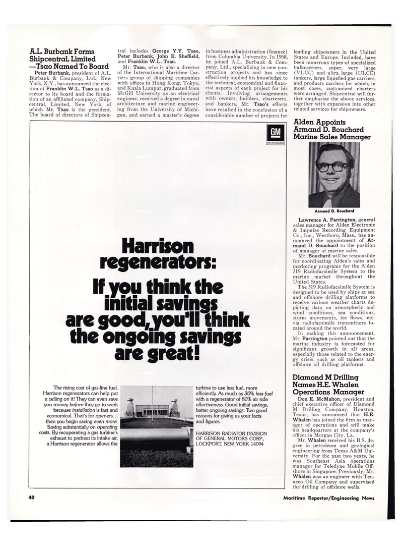 Maritime Reporter Magazine, page 36,  Mar 1974
