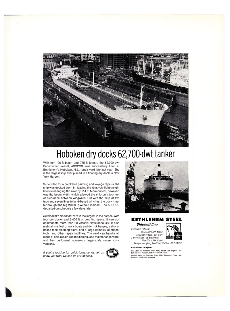 Maritime Reporter Magazine, page 3rd Cover,  Mar 1974