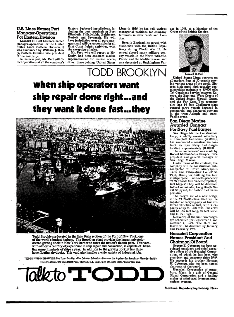 Maritime Reporter Magazine, page 6,  Mar 1974