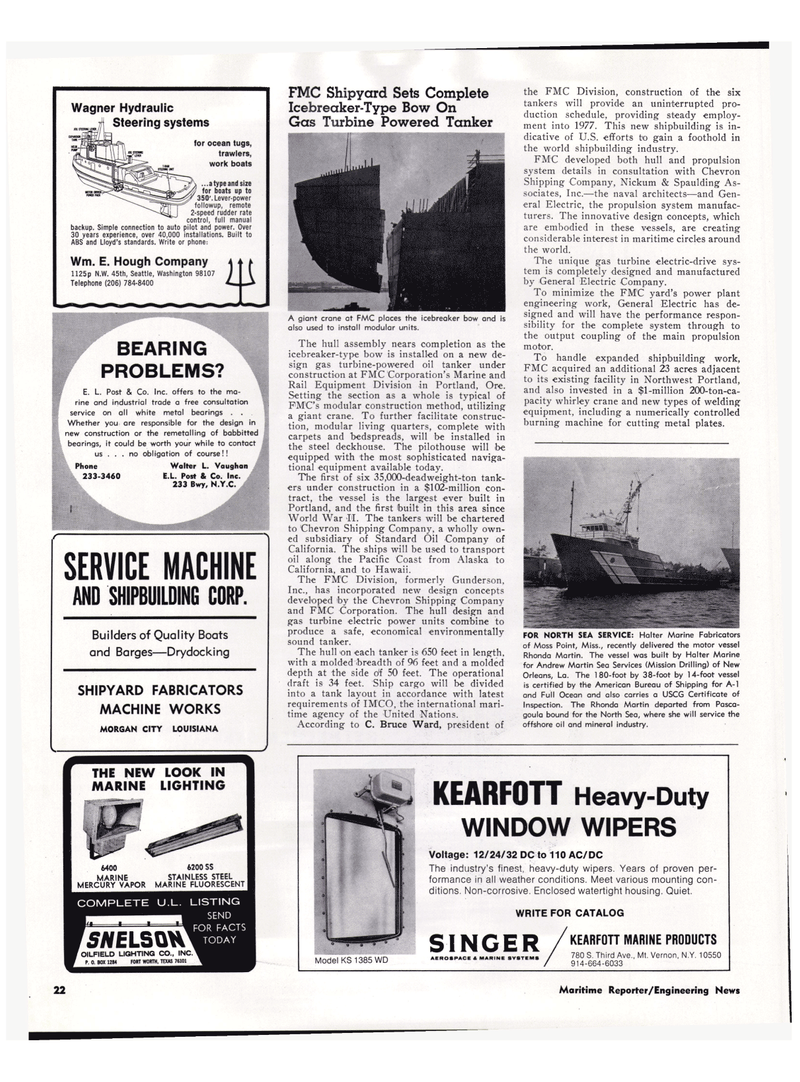 Maritime Reporter Magazine, page 20,  Apr 1974