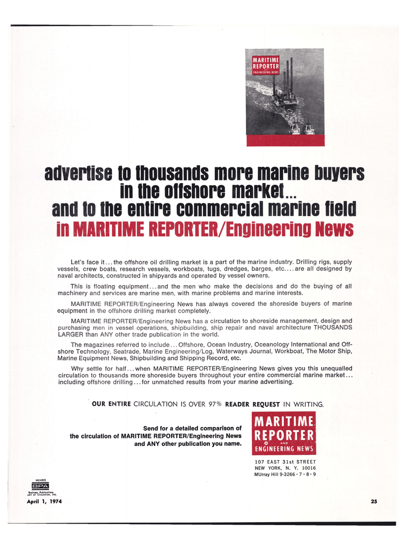 Maritime Reporter Magazine, page 22,  Apr 1974