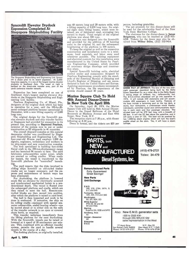 Maritime Reporter Magazine, page 42,  Apr 1974