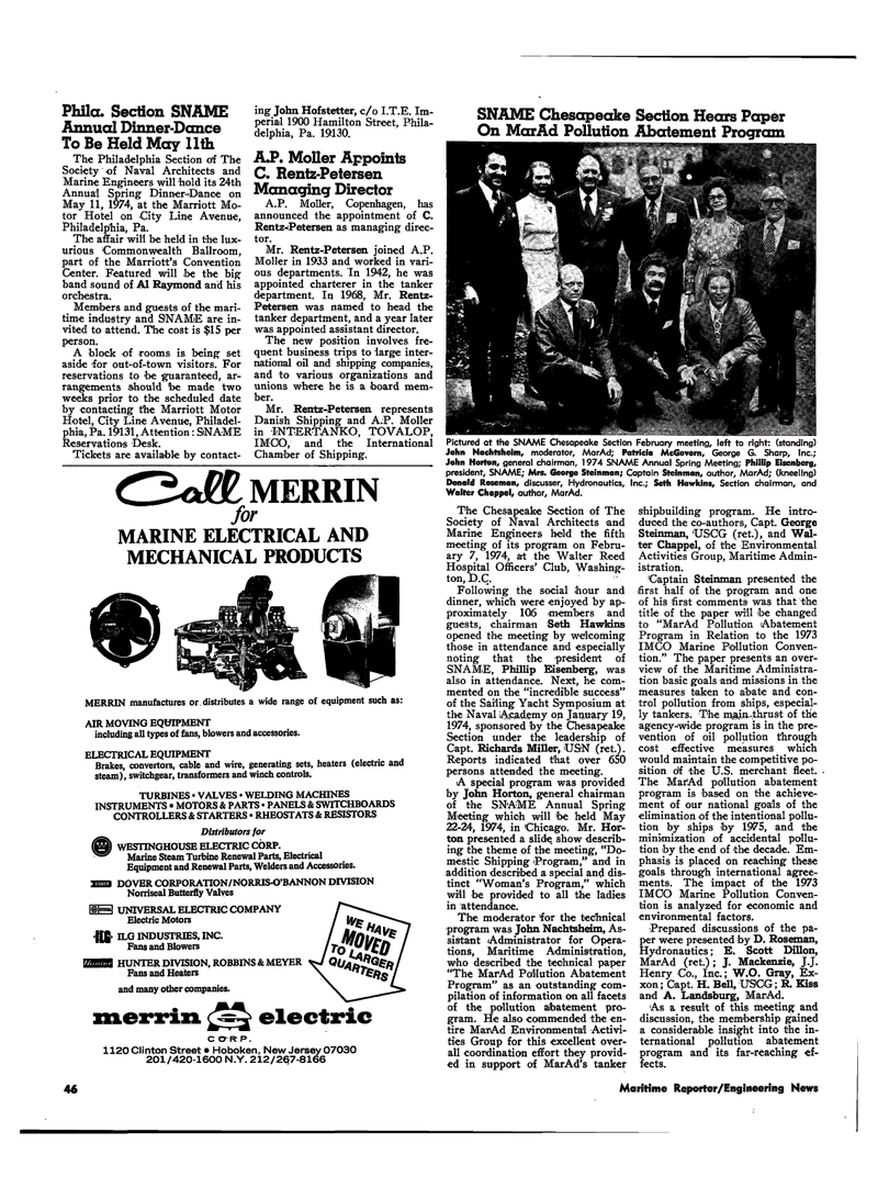 Maritime Reporter Magazine, page 43,  Apr 1974