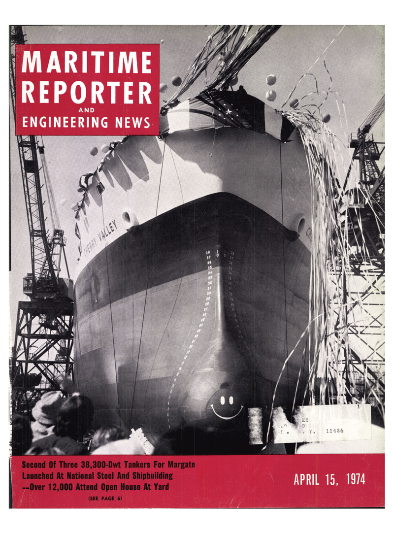 Maritime Reporter Magazine Cover Apr 15, 1974 - 