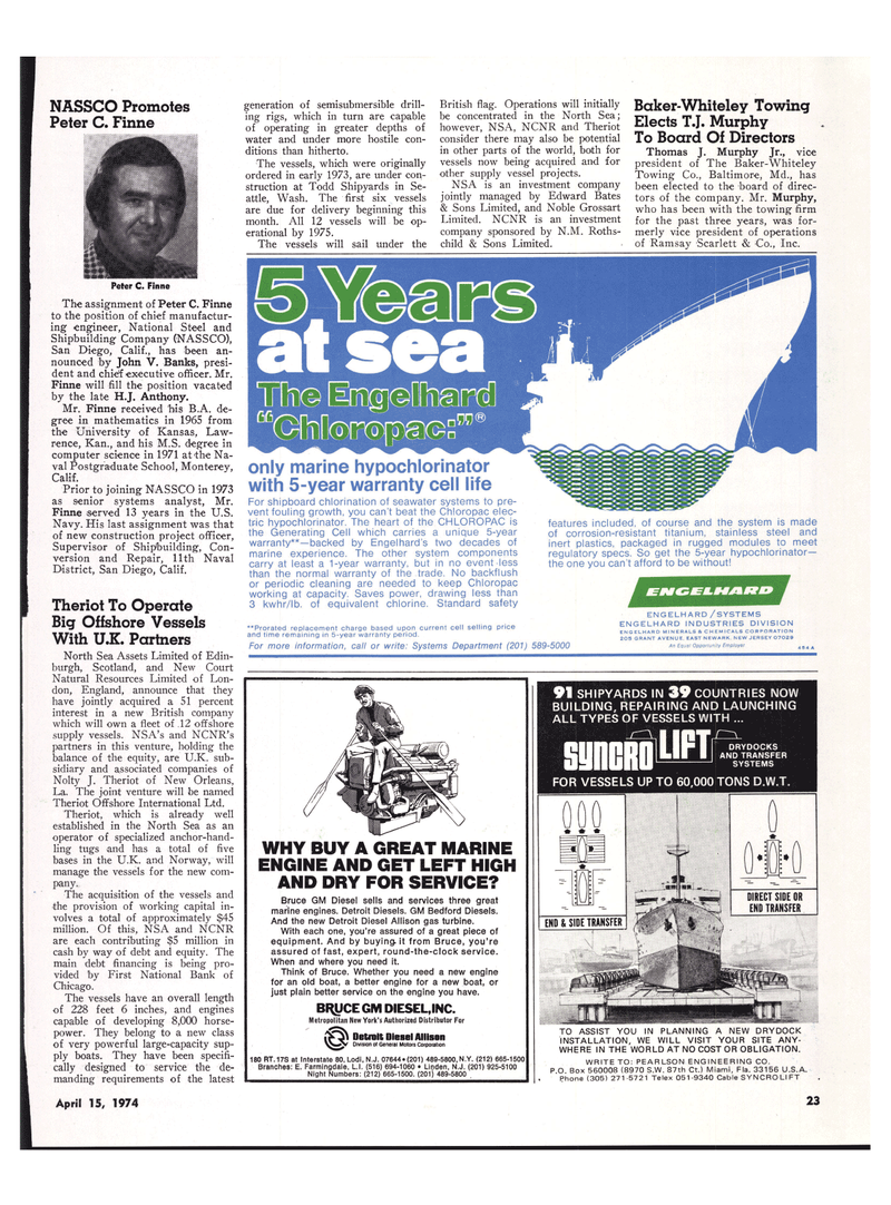 Maritime Reporter Magazine, page 21,  Apr 15, 1974