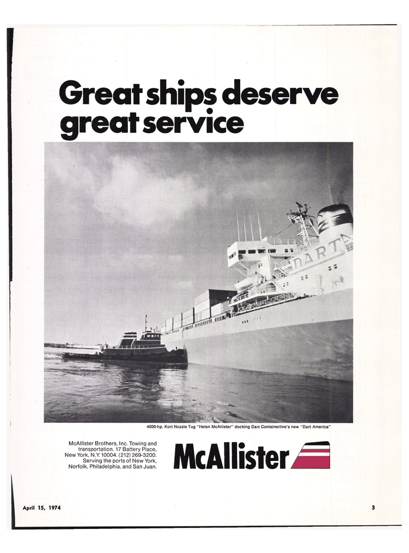 Maritime Reporter Magazine, page 1,  Apr 15, 1974