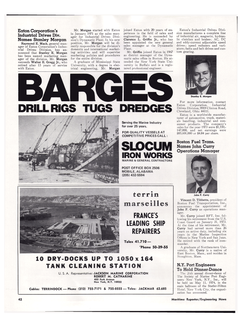 Maritime Reporter Magazine, page 41,  Apr 15, 1974