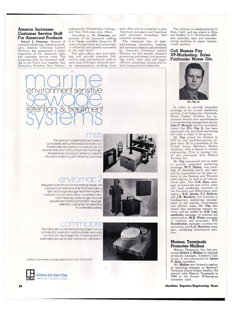 Maritime Reporter Magazine, page 24,  May 1974