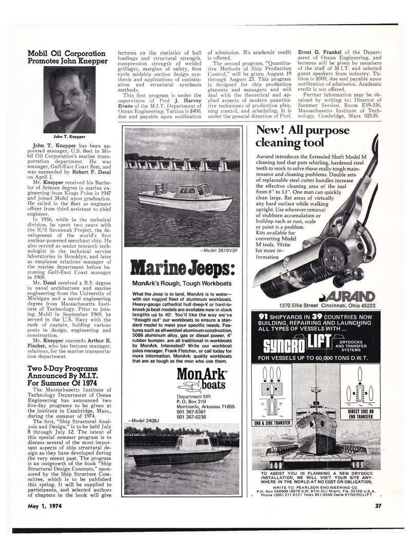 Maritime Reporter Magazine, page 35,  May 1974