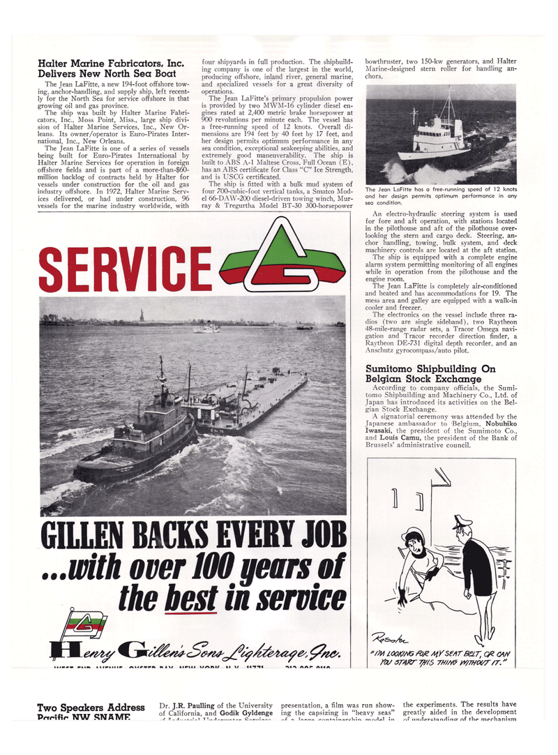 Maritime Reporter Magazine, page 42,  May 1974