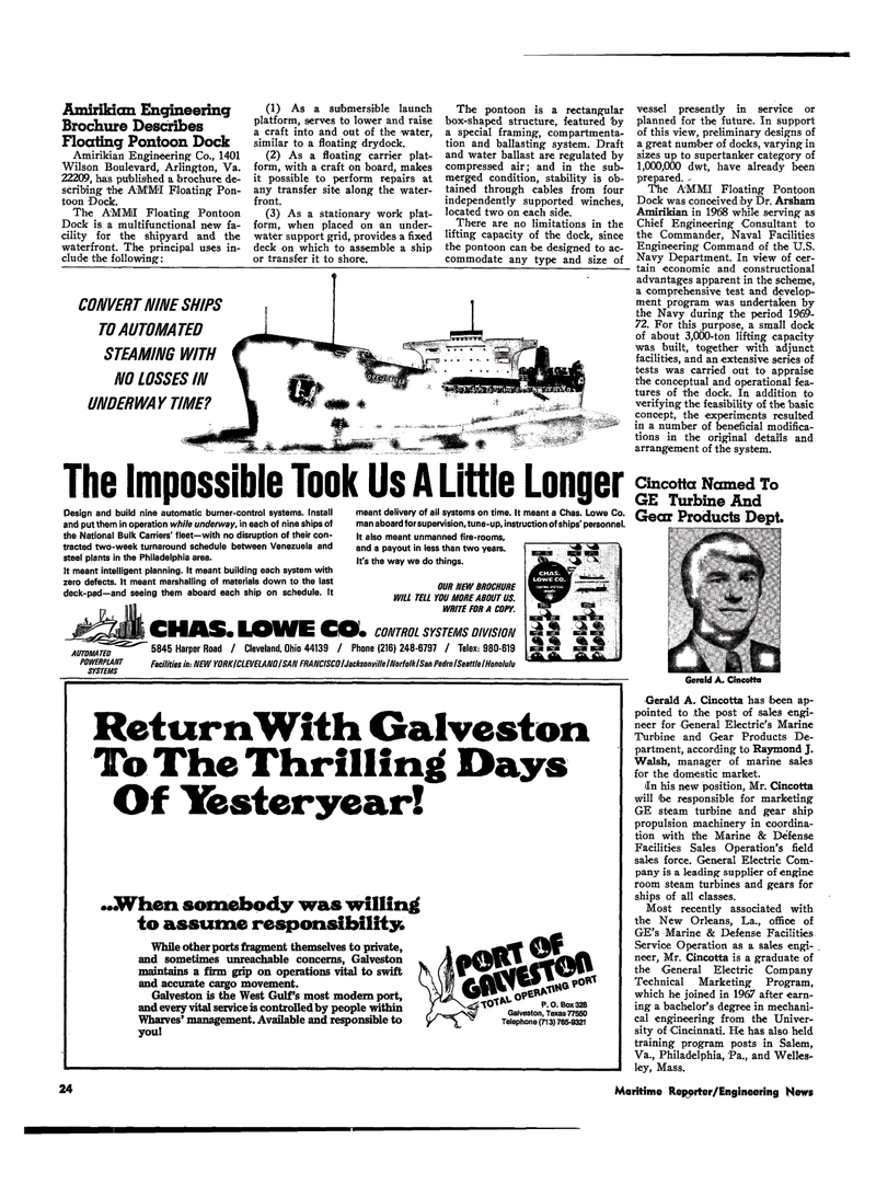 Maritime Reporter Magazine, page 21,  May 15, 1974