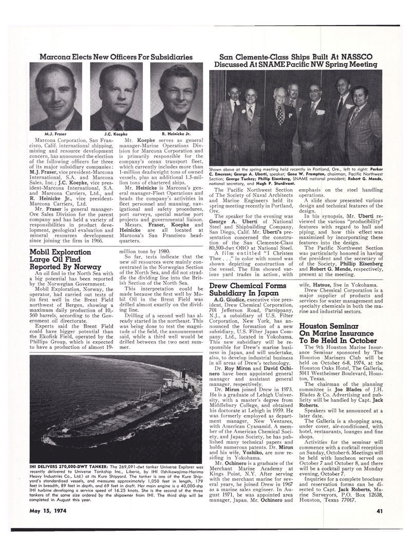 Maritime Reporter Magazine, page 40,  May 15, 1974