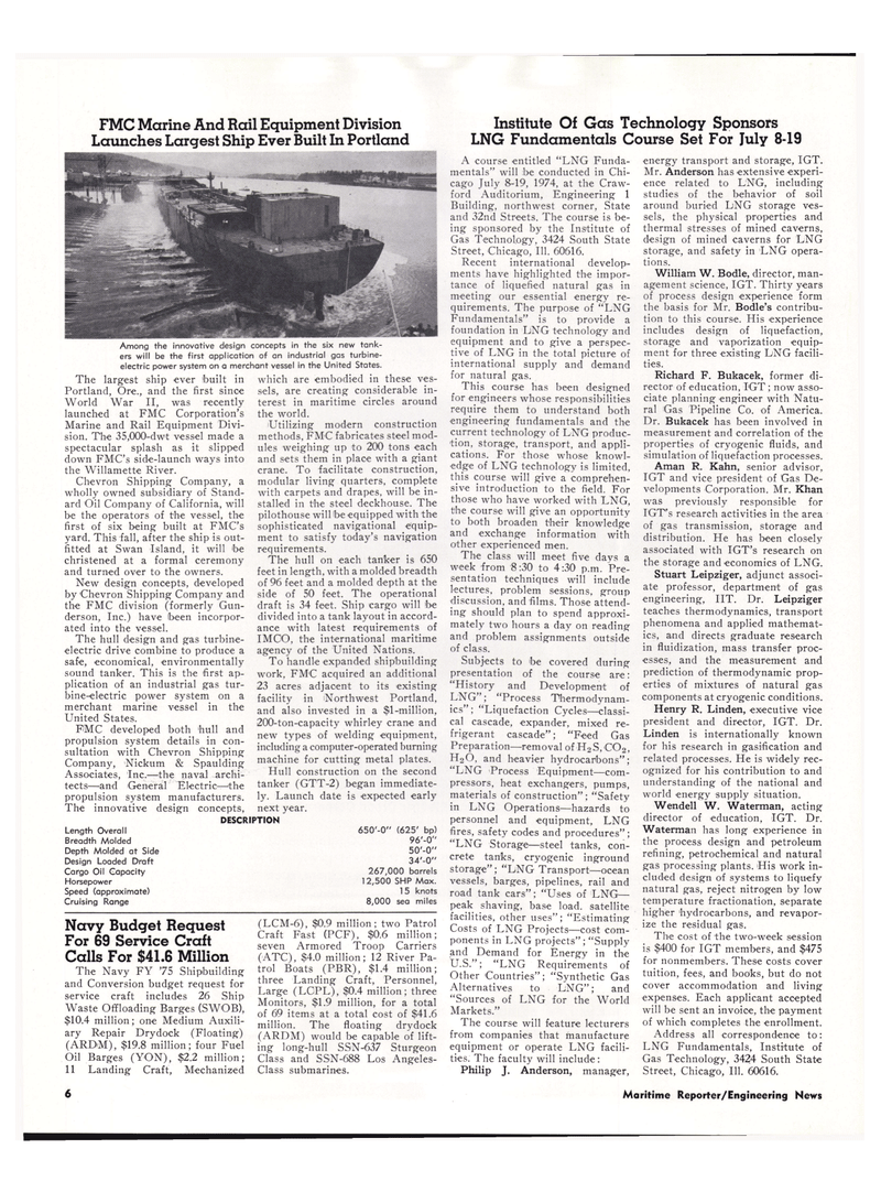 Maritime Reporter Magazine, page 4,  May 15, 1974