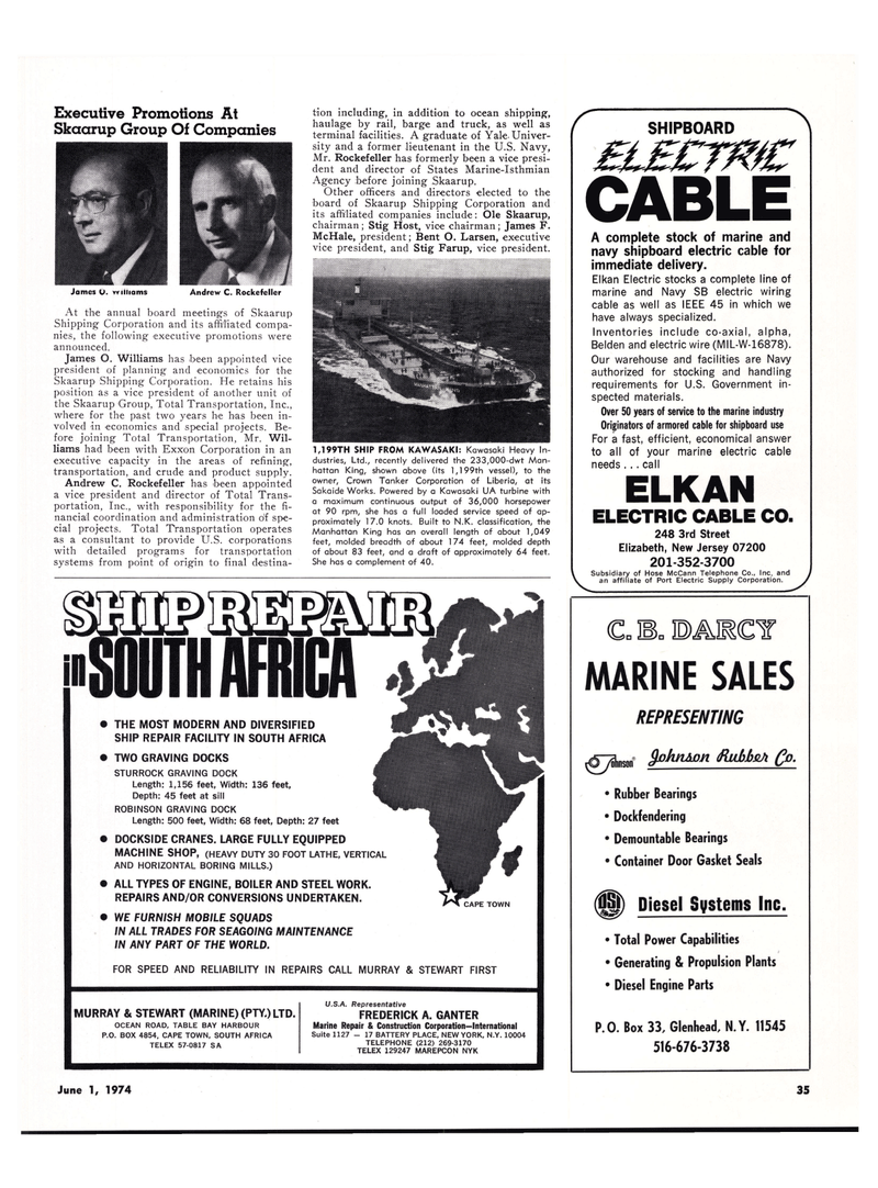 Maritime Reporter Magazine, page 34,  Jun 1974