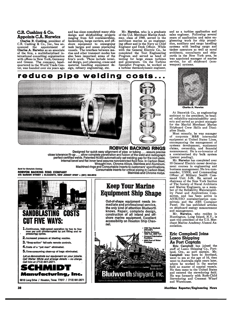 Maritime Reporter Magazine, page 37,  Jun 1974