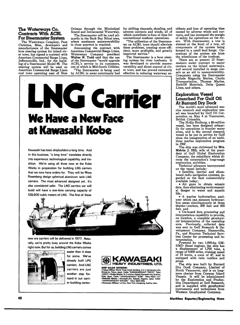 Maritime Reporter Magazine, page 41,  Jun 1974