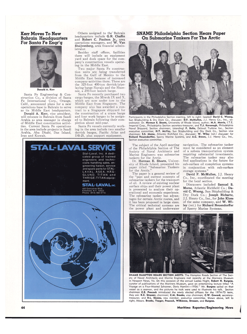Maritime Reporter Magazine, page 43,  Jun 1974