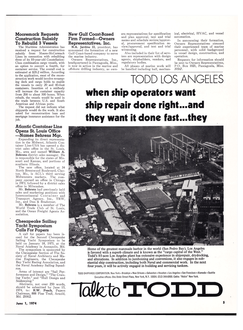 Maritime Reporter Magazine, page 3,  Jun 1974